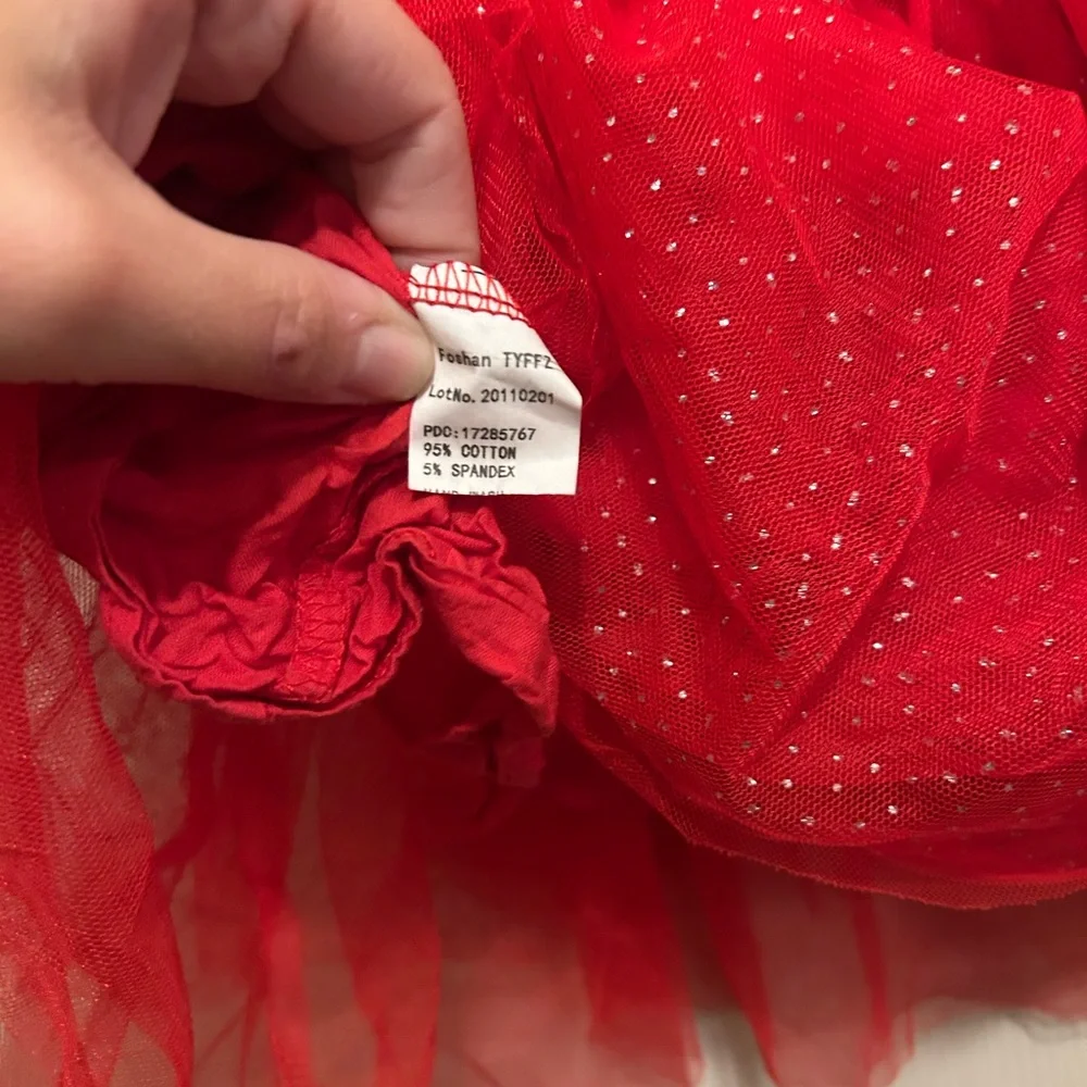 Festive Red long sleeve Tutu Dress with Reindeer Design - size 12-18 months
